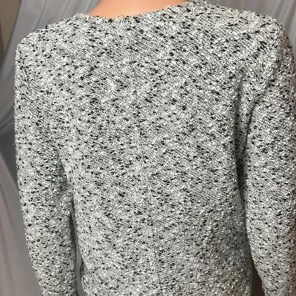 1.State Marled Gray Knit Wrap Style Dress Long Sleeve Back Zipper Size S - Picture 7 of 15